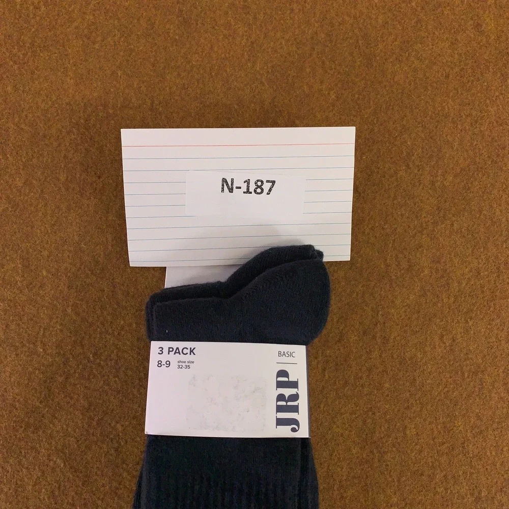 JRP Boys US Shoe Size 1-3.5 Navy Blue Ribbed Mid Calf Crew Socks 3 Pairs NWT